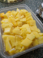 500 grams of ripe Turpentine mangoes, cut into 1cm cubes.1